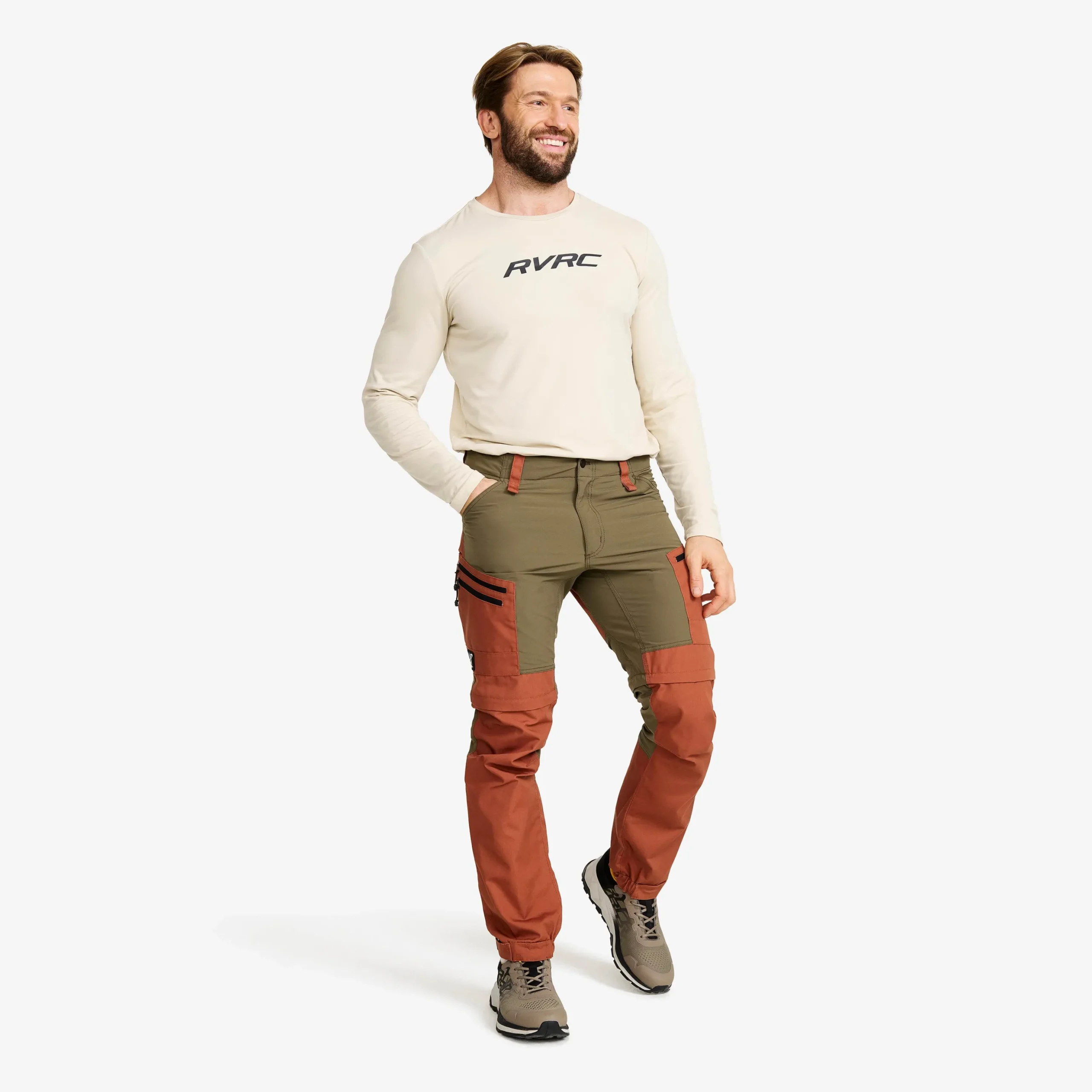 RVRC GP Pro Zip-off Pants Herren Dusty Orange/Light MossGray