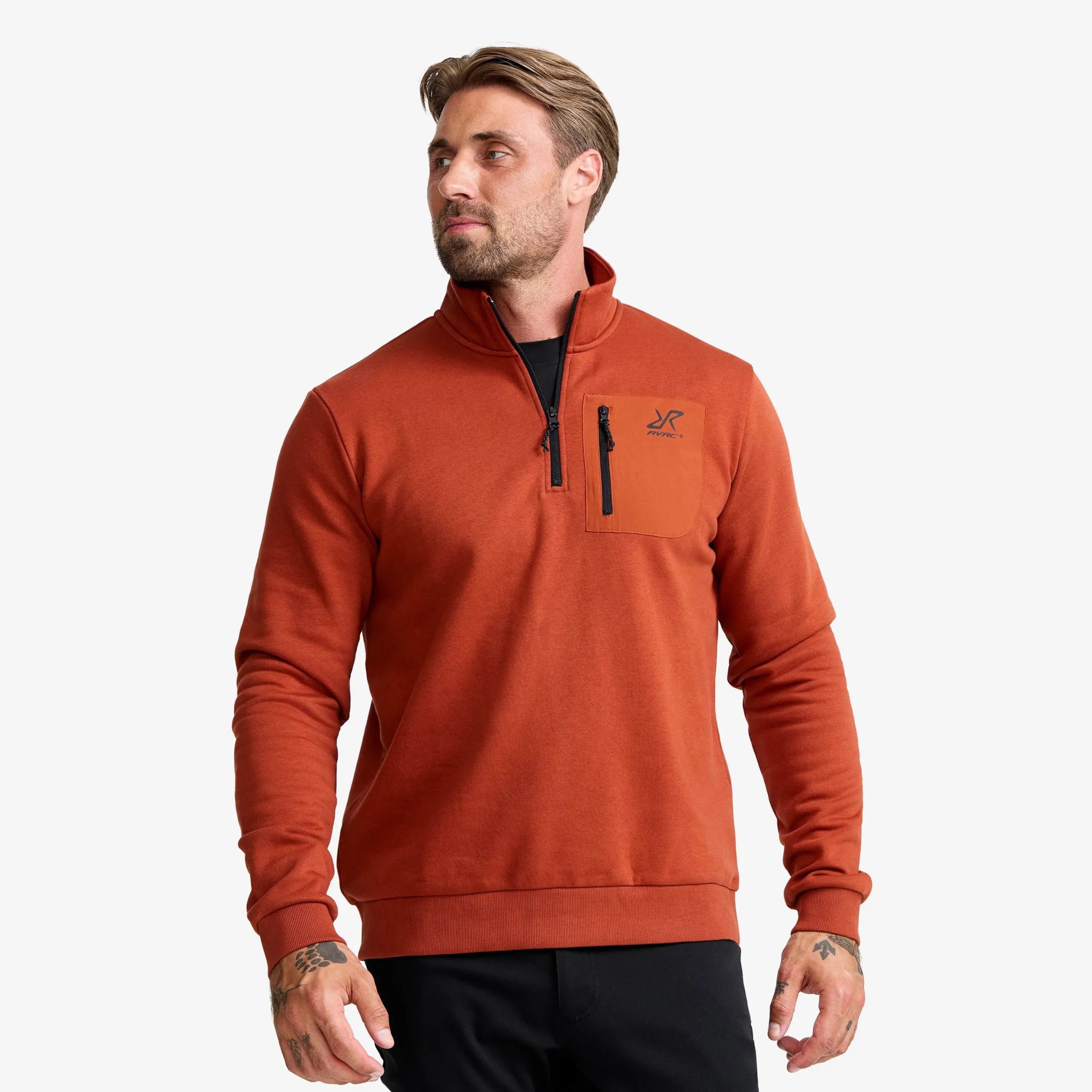 RVRC Half-zip Sweater Herren Rusty Orange