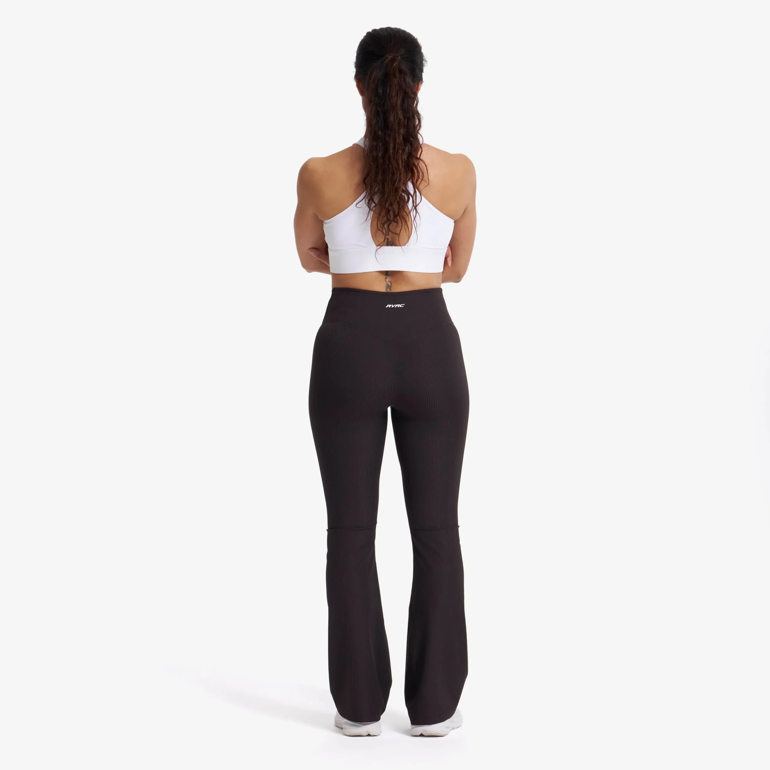 Shape Ribbed Flare Leggings Damen Espresso