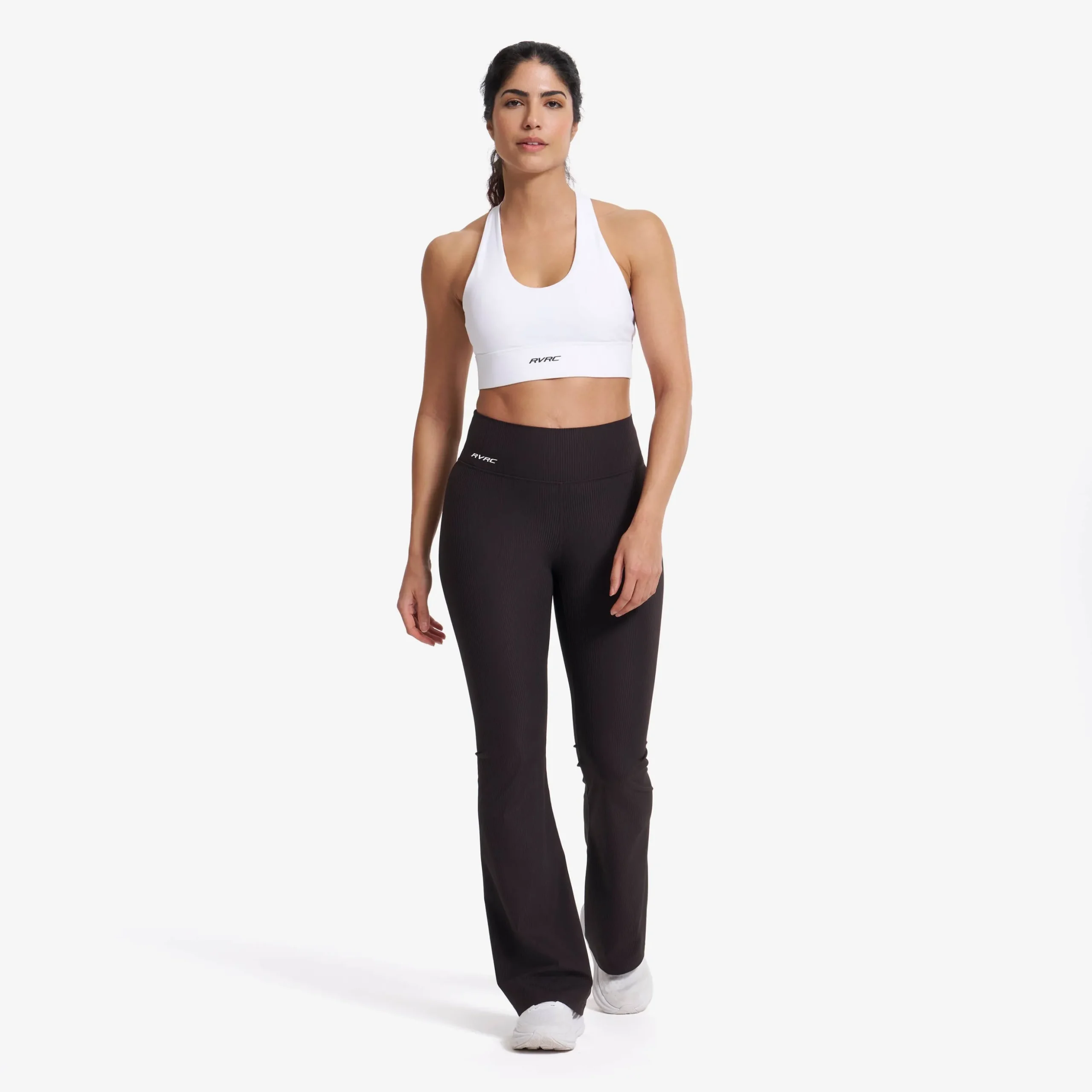 Shape Ribbed Flare Leggings Damen Espresso