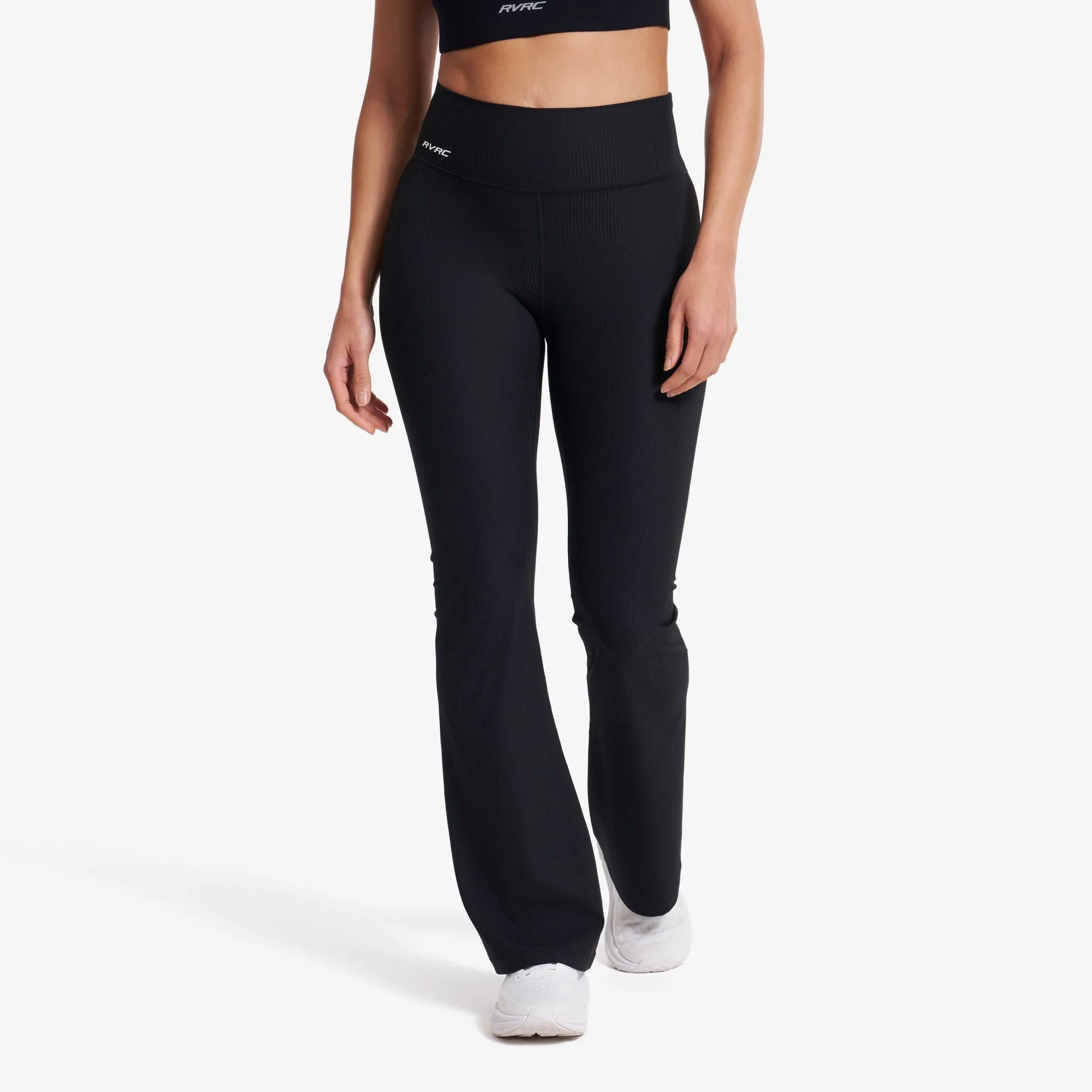 Shape Ribbed Flare Leggings Damen Black