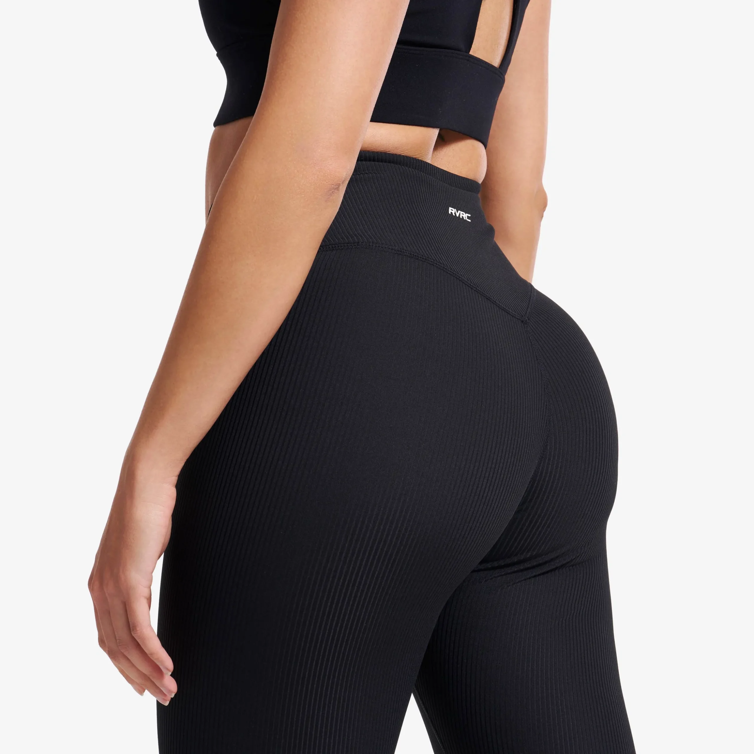 Shape Ribbed Flare Leggings Damen Black