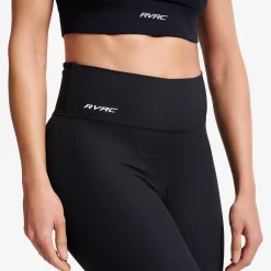 Shape Ribbed Flare Leggings Damen Black