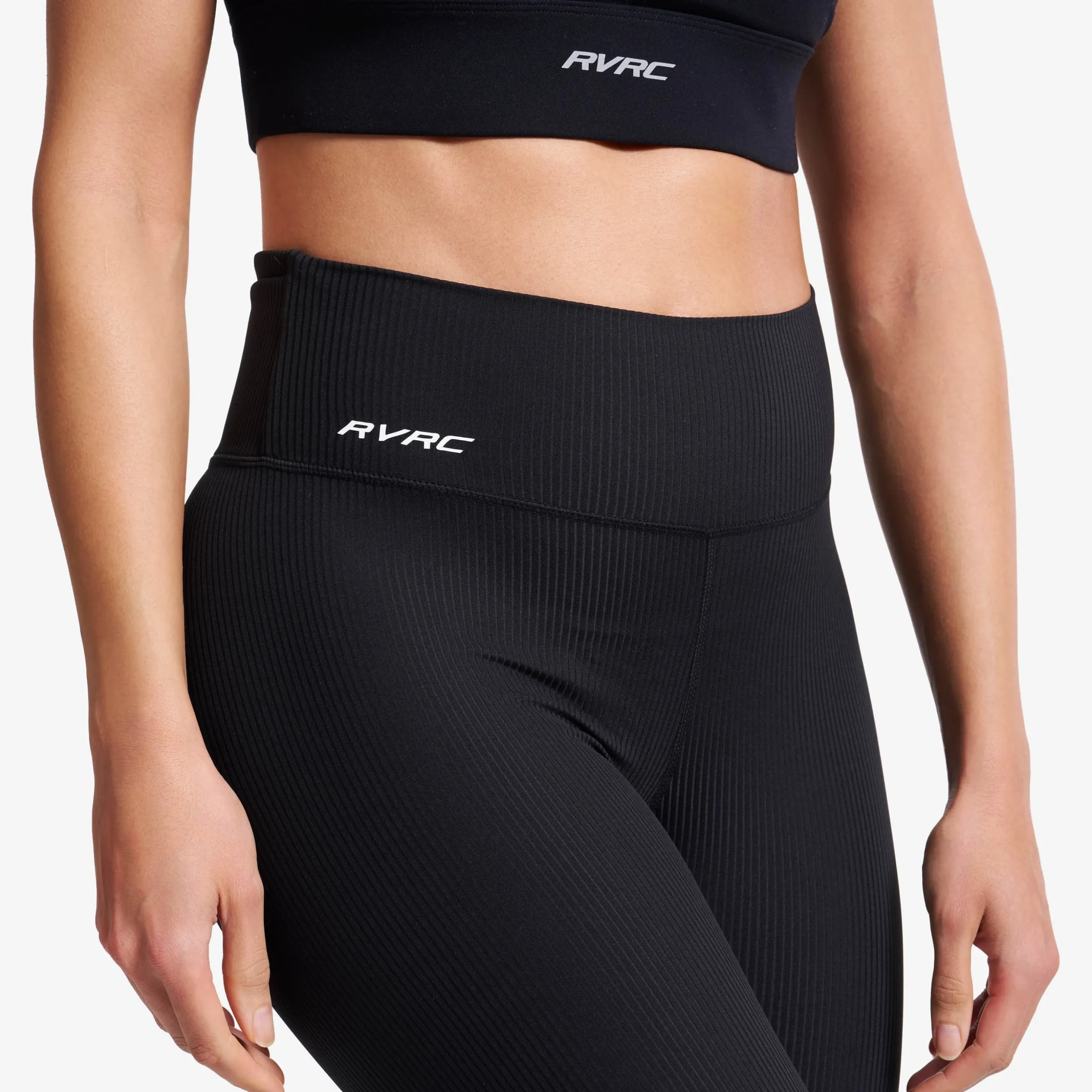 Shape Ribbed Flare Leggings Damen Black
