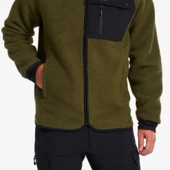 Sherpa Full-zip Fleece Jacket Herren Dark Olive
