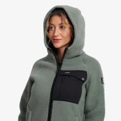 Sherpa Hoodie Damen Balsam Green