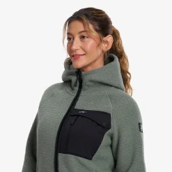 Sherpa Hoodie Damen Balsam Green