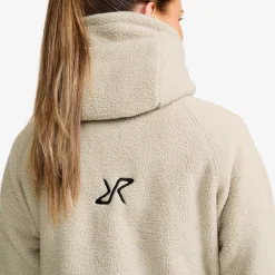 Sherpa Hoodie Damen Beige Khaki