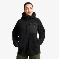 Sherpa Hoodie Damen Caviar