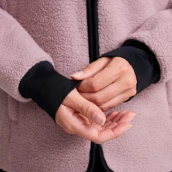 Sherpa Hoodie Damen Dusty Mauve