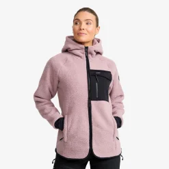 Sherpa Hoodie Damen Dusty Mauve