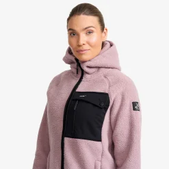 Sherpa Hoodie Damen Dusty Mauve