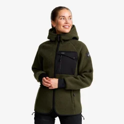 Sherpa Hoodie Damen Forest Night