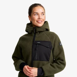 Sherpa Hoodie Damen Forest Night