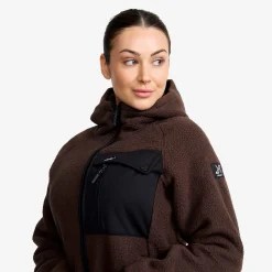 Sherpa Hoodie Damen Seal Brown