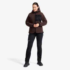 Sherpa Hoodie Damen Seal Brown