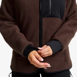 Sherpa Hoodie Damen Seal Brown