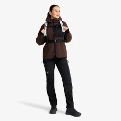 Sherpa Hoodie Damen Seal Brown