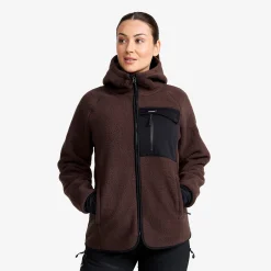 Sherpa Hoodie Damen Seal Brown