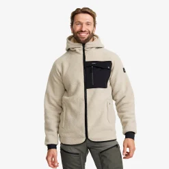 Sherpa Hoodie Herren Beige Khaki