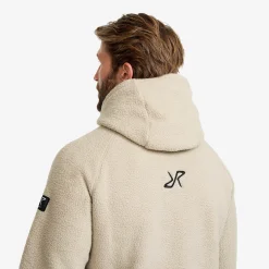 Sherpa Hoodie Herren Beige Khaki