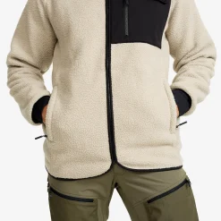 Sherpa Hoodie Herren Beige Khaki