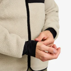 Sherpa Hoodie Herren Beige Khaki