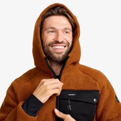 Sherpa Hoodie Herren Caramel Café