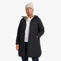 Tapa Long Quilt Jacket Damen Black