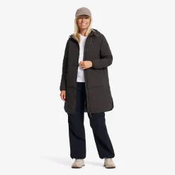 Tapa Long Quilt Jacket Damen Espresso