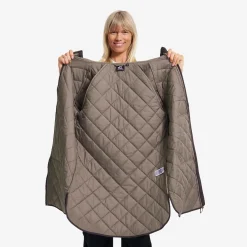 Tapa Long Quilt Jacket Damen Espresso