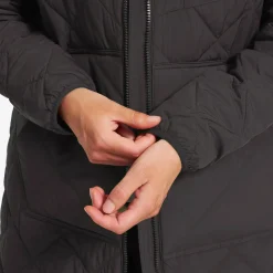 Tapa Long Quilt Jacket Damen Espresso