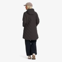 Tapa Long Quilt Jacket Damen Espresso