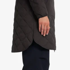 Tapa Long Quilt Jacket Damen Espresso