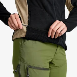 Waffle Full-zip Fleece Damen Black