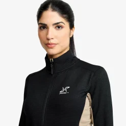 Waffle Full-zip Fleece Damen Black