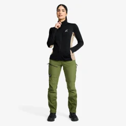 Waffle Full-zip Fleece Damen Black