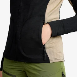 Waffle Full-zip Fleece Damen Black