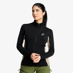 Waffle Full-zip Fleece Damen Black