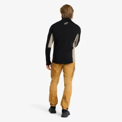 Waffle Full-zip Fleece Herren Black
