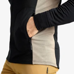 Waffle Full-zip Fleece Herren Black