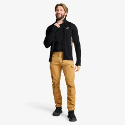 Waffle Full-zip Fleece Herren Black