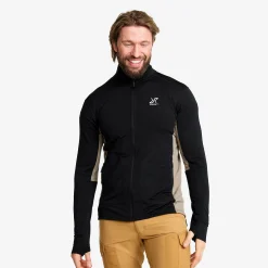 Waffle Full-zip Fleece Herren Black