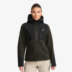 Wander Pro Wool Hoodie Damen Dark Olive