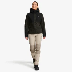 Wander Pro Wool Hoodie Damen Dark Olive