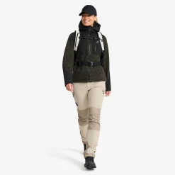 Wander Pro Wool Hoodie Damen Dark Olive